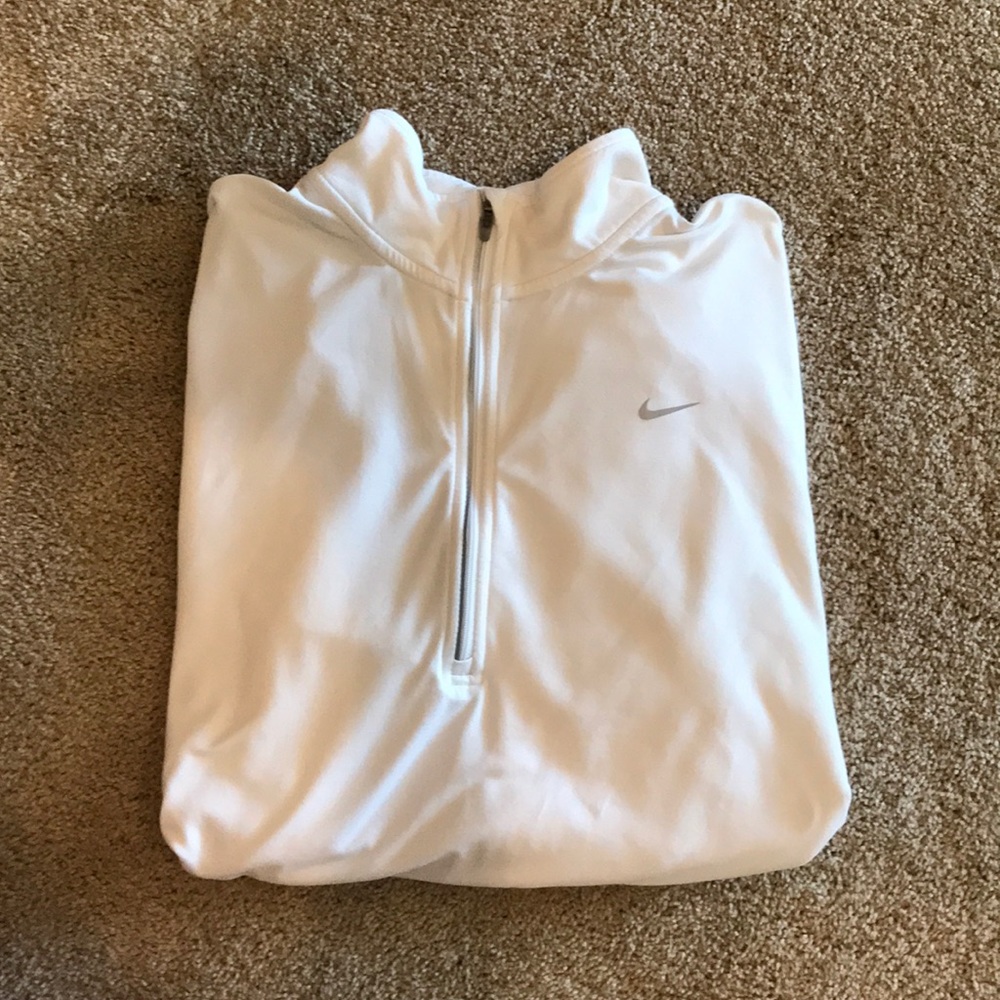 Nike White dry-fit 1/4 zip